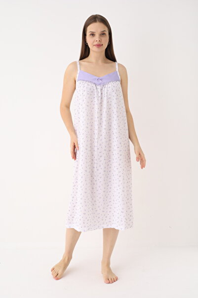 YASAR UNDERWEAR Women's 100% Cotton Strappy Nightgown |   V-Neck, Floral Patt...