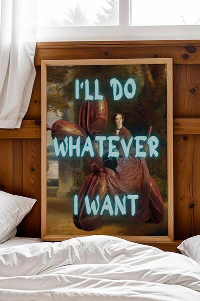 Saturn I'Ll Do Whatever I Want Framed Painting Fun and Aesthetic Home Decorat...