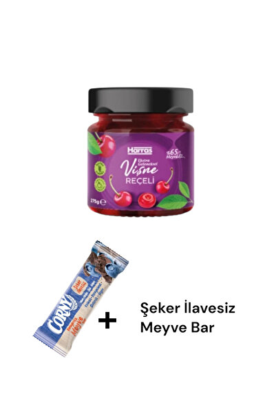 KMS HOME Harras Şeker İlavesiz Vişne Reçeli % 65 Vişne 275 gr + Corny Şeker İ...