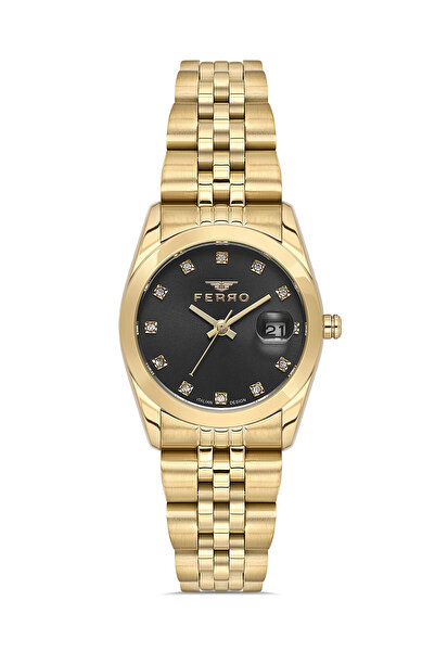 FERRO Yellow Steel Cord Women's Wristwatch Fl21519Awt-B2 3Atm Water Resistant...