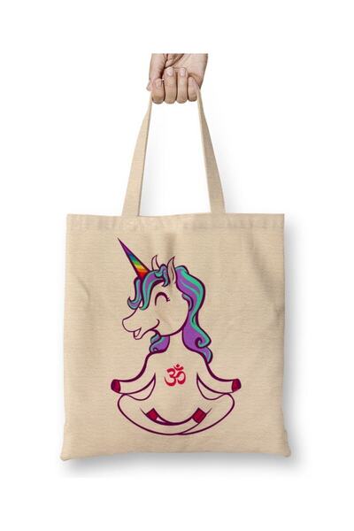 Toyaso Unicorn Yoga Fitness Gym Pilateswhite Tote Bag Long Handle Shopping Ba...