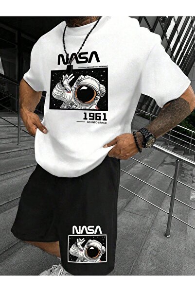 PAVRO Unisex Oversize Shorts Set Bottom-Top Two-Piece Casual Mixed Prints Pri...