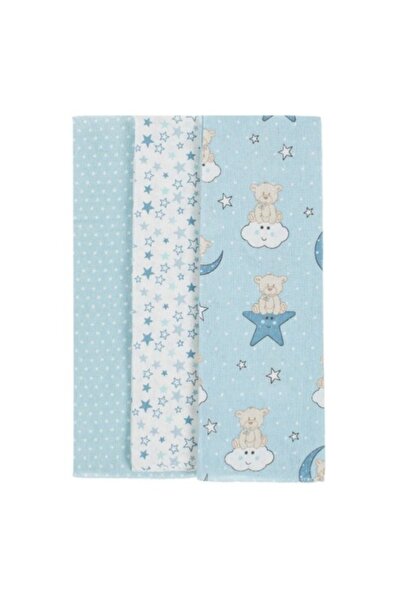 AVA Set of 3 fitted sheets for babies, size 80 x 80 cm, Blue