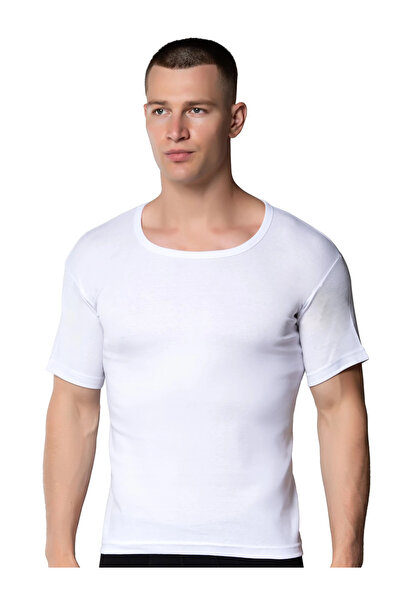 GÜMÜŞ 3004 Pack of 6 Men's Ribbed Crew Neck Undershirts