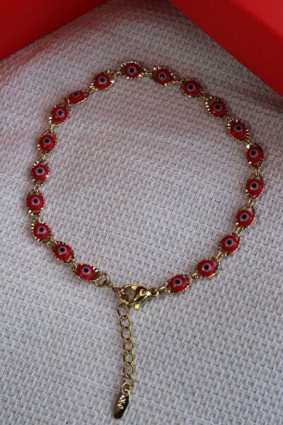 LUUL ATELIER XUPING 14K Gold Kırmızı Nazar Boncuk Çelik Bileklik