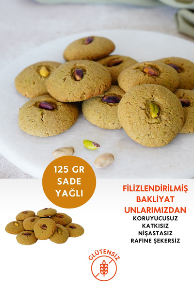 Mikro Herküller Glutensiz Rafine Şekersiz Baklava Kurabiyesi 125 gr/Filizlend...