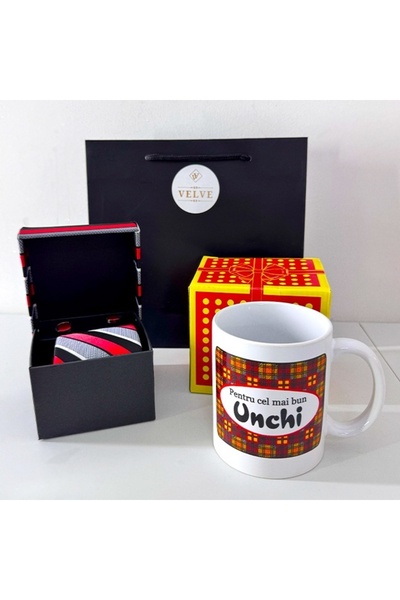 velve Pachet Twist Elegance pentru unchi,cana personalizata si cutie cravata,...