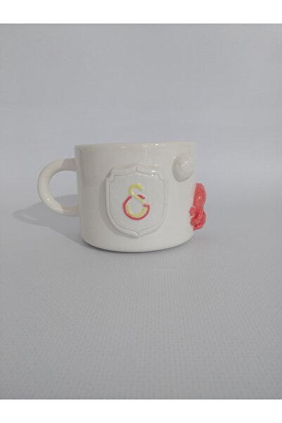 Zümrüdüanka Seramik Galatasaray Kabartmalı El Yapımı Seramik Kupa