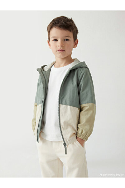 LC Waikiki Haina cu glugă pentru băieți, cu blocuri de culoare, Sparkling Cho...