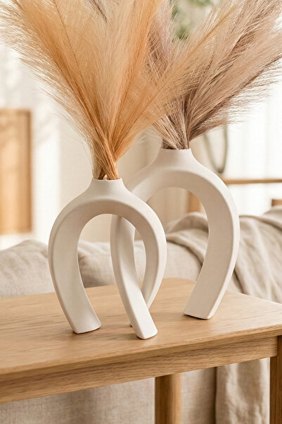 ENG.CO White Heart Object Vase Set - Minimalist Nordic Decoration Accessory (...