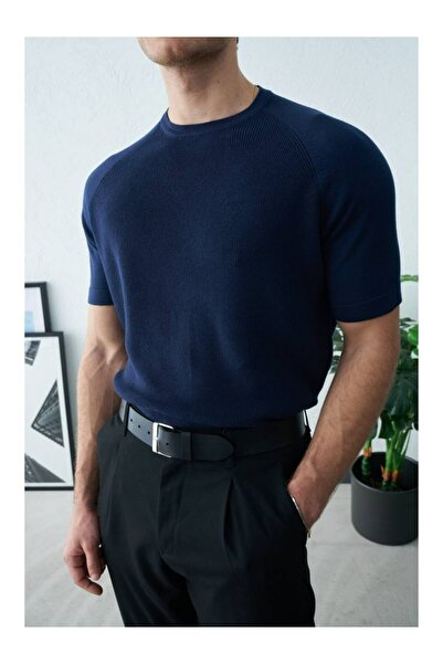 perasttesktil Tricou de tricotaj de bază cu mâneci raglan pentru bărbați