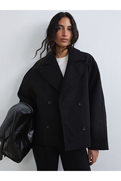 LC Waikiki RMZ GİYİM FARKİLYA Palton de damă cu două rânduri de nasturi, croi...