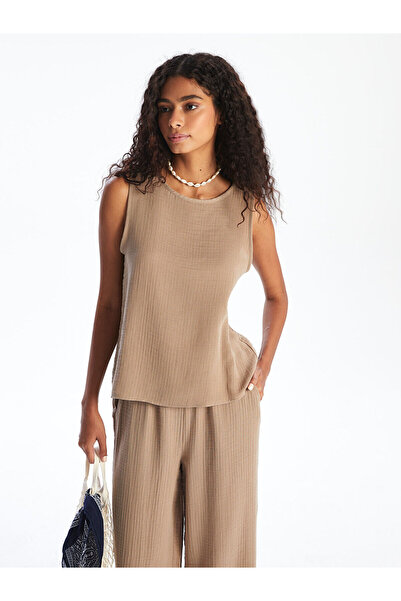 LC Waikiki Μπλούζα μουσελίνας Özmarka New Season με λαιμόκοψη ποδηλάτου