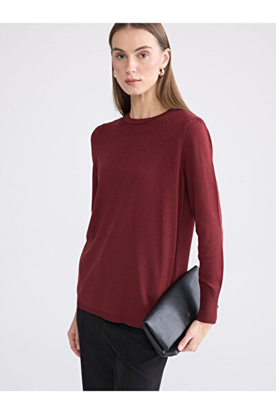 LC Waikiki Sparkling Choices Zero Roba Yaka Stone Pulover tricotat pentru fem...