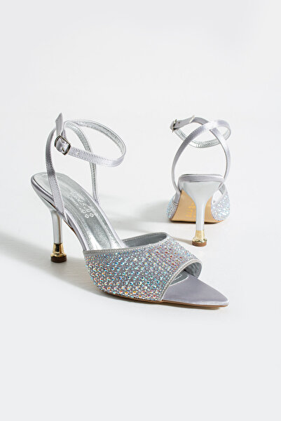 MUFUMA Women's Stone Detailed Pointed Toe Heeled Shoes