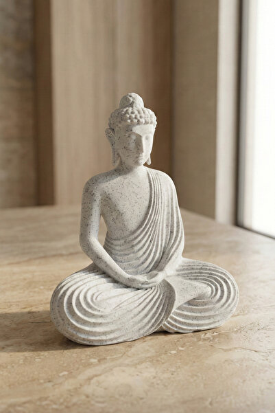 ENG.CO Dekoratif Buda Biblosu Zen Mermer Desenli Heykel - Ofis Ev Salon Masaü...