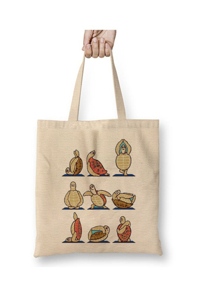 Toyaso Turtle Yoga Gym Fitness Sport White Tote Bag Long Handle Shopping Bag ...