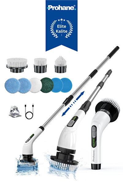 Saatistan Çok Fonksiyonlu Temizlik Fırçası, Şarjlı ve Elektrikli, 9 Başlık Dahil