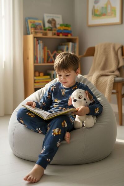 SERRASTIL Boys' Pajama Set Paw Petrol Pattern Interlock Fabric 100% Cotton Lo...