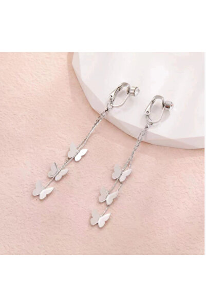 TakıLabirenti Deliksiz kelebek Göbek Piercingi, Fake Göbek Takısı, Sallanan F...