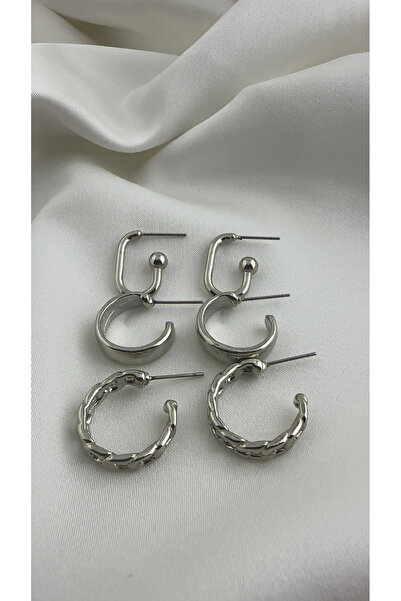 GREENSEA KADIN GÜMÜŞ 3 LÜ SET KÜPE