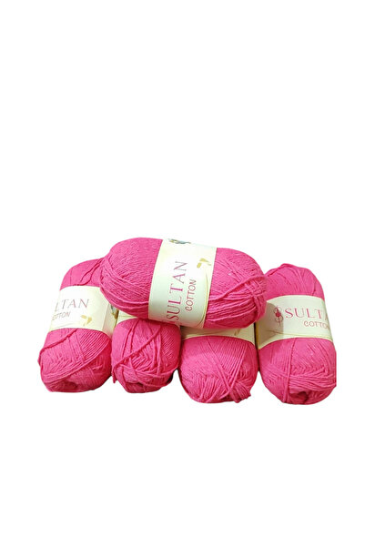 hobicium Fuşya Koton 5'li Pamuk Örgü İpi İpliği Amigurumi, Battaniye, Çanta, ...