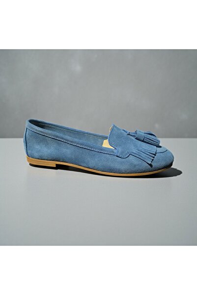 NOVEZA Women's Genuine Leather Denim Blue Tasseled Casual Stylish and Comfort...