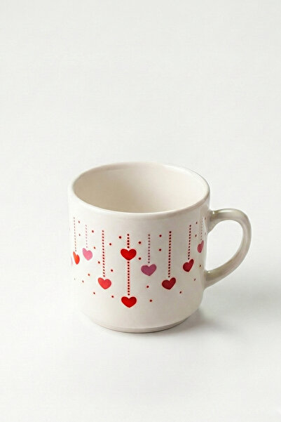 evcime Colorful Heart Patterned Mug, Special Gift Cup for Lovers and Friends