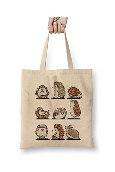 Toyaso Hedgehog Hedgehog Yoga Fitness Gym Sport White Tote Bag Long Handle Sh...