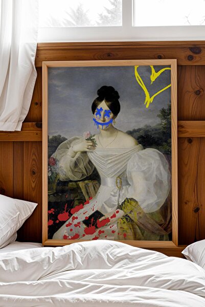 Saturn Classic Portrait Graffiti Framed Painting Classic Art and Street Art B...