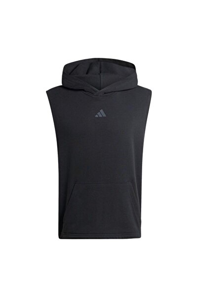 adidas KA1201-E Tricou bărbătesc cu glugă și mâneci căzute, negru