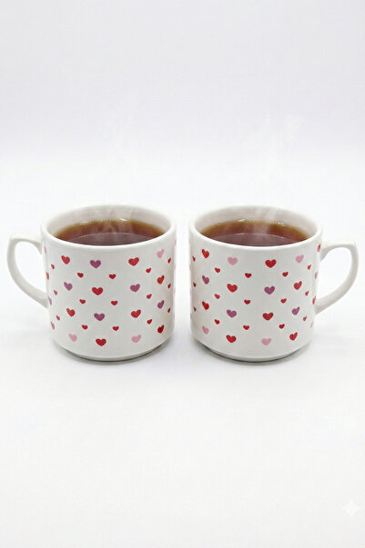 EVCİME كوب ملون بنمط قلب مكون من قطعتين، كوب هدية خاص للحبيب والصديق