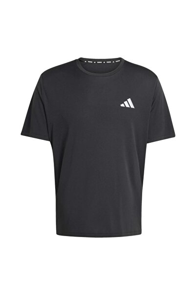 adidas Tricou negru cu gât rotund pentru bărbați Run Essentials