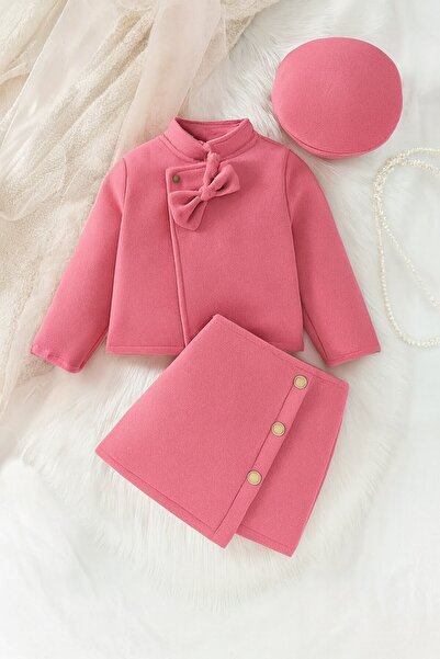 shop Set combinat din 3 piese din țesătură cașmir țesută pentru fete