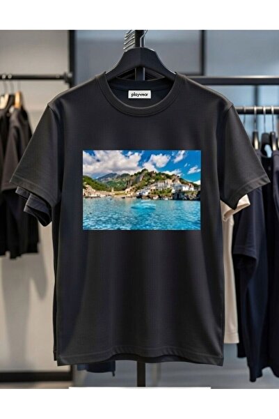 playwear تي شيرت PLAY WEAR للجنسين بقصة فضفاضة مطبوع عليه ITALY V1 برقبة دائرية