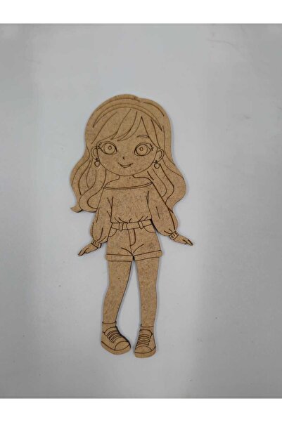 NETWORK ART 1 Adet Ahşap Sevimli Kız no9 Boyama Seti Okul Dıy Etkinlik Aktivi...