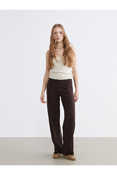 LC Waikiki Peak New Season Elastic Waist Wide Leg Women's Trousers