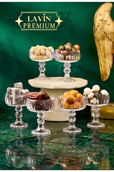 Maloria Ayaklı Kristal Cam Lokumluk Seti | 2'li - 70ml