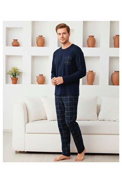PİJALİNA TOPTAN PERAKENDE VE ONLİNE TEKSTİL Men's Pajama Set with Pockets
