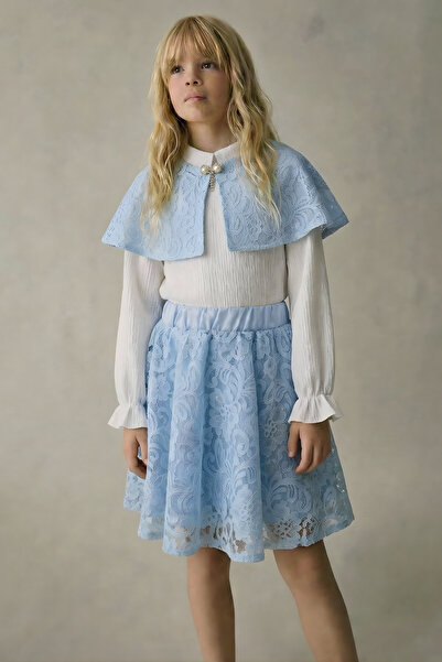 FESSHERA KİDS Set pentru fete cu detaliu din dantelă și pelerină, pentru ocaz...