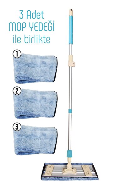 Saatistan Sihirli Dünya Mikrofiber Bezli Teleskopik Mop Seti, Pratik Temizlik...