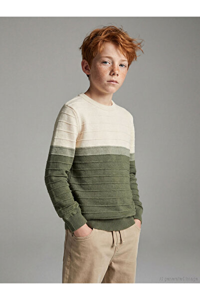 LC Waikiki Quality Pieces from Çelebi Store Boys' Zero Roba Collar Knitwear S...