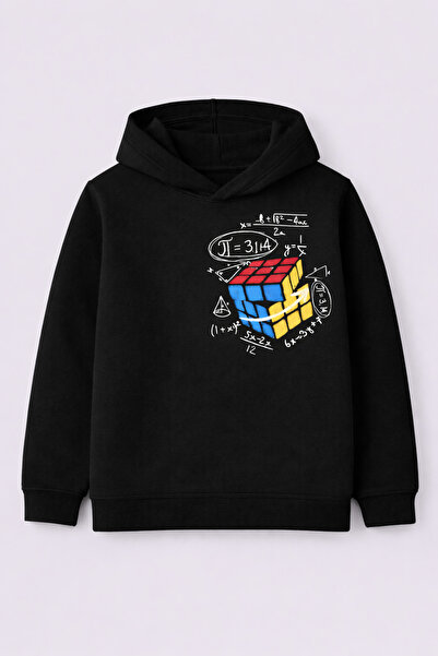 Tiny and Co 100% Cotton Math Dice Printed Children's Hooded Sweatshirt