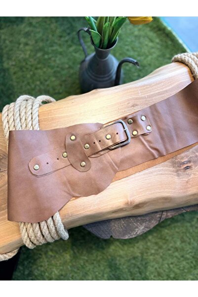 Yılday Gür Butik حزام كوليت البوهيمي المصنوع يدويًا من الجلد الطبيعي