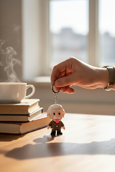 Pazarois سلسلة مفاتيح متحركة مع تمثال ألبرت أينشتاين