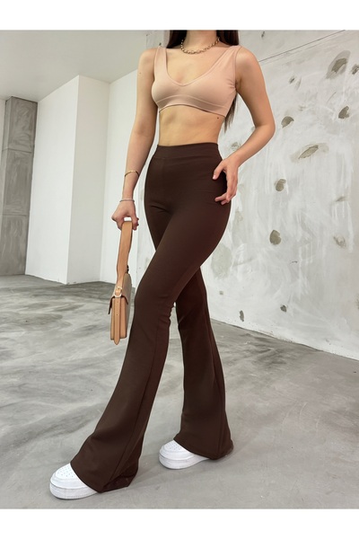 PınarYalçıner Women's Brown Flexible Lycra High Waist Invisible Crepe Shaping...