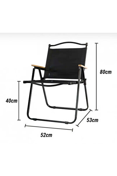 OEM Black folding chair, metal frame, comfortable seat – 80 × 52 × 53 cm