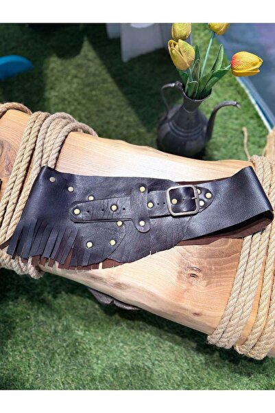 Yılday Gür Butik حزام صدر بوهيمي من الجلد الطبيعي مزين بشراشيب مصنوع يدويًا م...