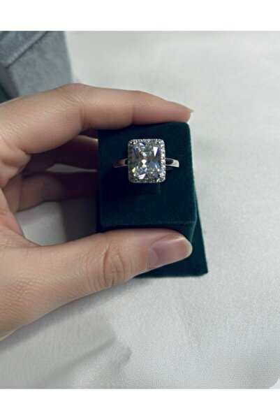 Store Kadın Bijuteri Çelik Yüzük Kare Taş Ayarlanabilir