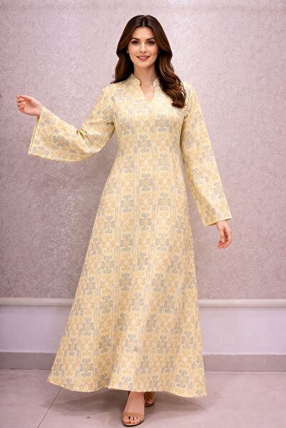 ELLA Kuwaiti linen jalabiya with embroidery for special occasions